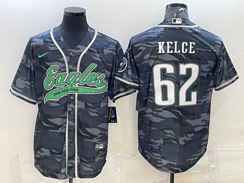 Men Philadelphia Eagles #62 Kelce Camo 2022 Nike Co branded NFL Jersey